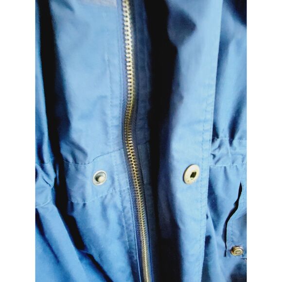 Speedo M Mens Vintage 90's Windbreaker Long Jacket Logo Hood Collar Zip Pockets - Picture 7 of 13